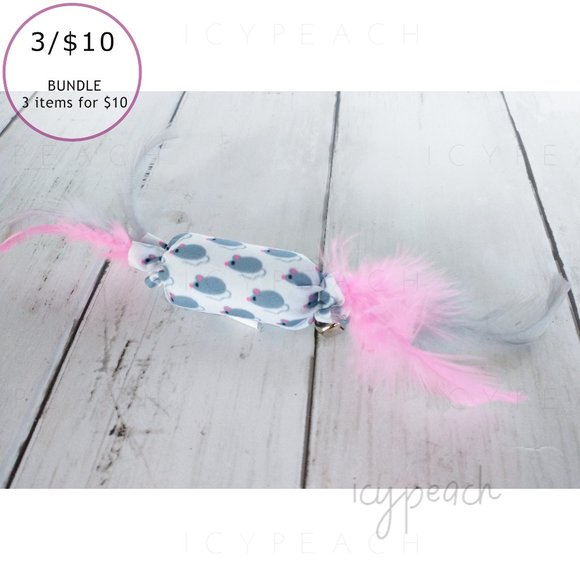 3/$10 Multipet Candy Crackle with Feathers Cat Toy 🆕 Catnip Kick Crinkle Bell